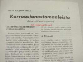 Tikkurilan Viesti 1965 nr 2 -asiakaslehti, sisältää asiapitoisia ammattiartikkeleita maalaus- suojaus- ja pinnoitustöistä ja materiaaleista