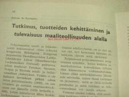 Tikkurilan Viesti 1965 nr 2 -asiakaslehti, sisältää asiapitoisia ammattiartikkeleita maalaus- suojaus- ja pinnoitustöistä ja materiaaleista