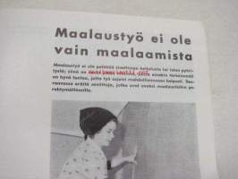 Tikkurilan Viesti 1965 nr 4 -asiakaslehti, sisältää asiapitoisia ammattiartikkeleita maalaus- suojaus- ja pinnoitustöistä ja materiaaleista