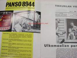 Tikkurilan Viesti 1966 nr 1 -asiakaslehti, sisältää asiapitoisia ammattiartikkeleita maalaus- suojaus- ja pinnoitustöistä ja materiaaleista