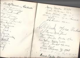 Vanha arvokas vieraskirja  1910 - 1948  yht n 67 sivua