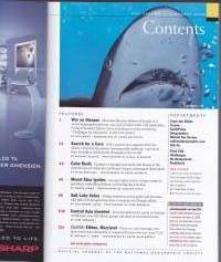 National Geographic  - February 2002.Etna ignites.  Cuba Reefs - Undersea Eden. Central Asia.