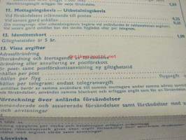 Postimaksut kotimaassa 1.1.1967 -hintajuliste