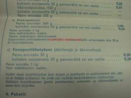Postimaksut ulkomaille 1.12.1967 -hintajuliste