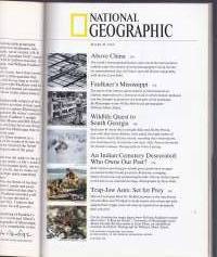 National Geographic  - March 1989. Faulkner&#039;s Mississippi. Above China. Indian Burial Grounds
