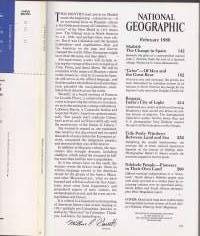 National Geographic  - February 1986.  Madris. Grizzlies. Banaras. Tidepools. Ndebele People