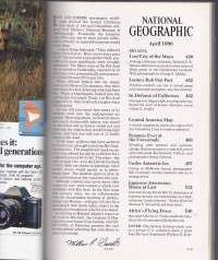 National Geographic  - April 1986.  Central America. Rio Azul -Lost City of The Maya. Under Antarctic Ice. Africa&#039;s Flying Foxes.