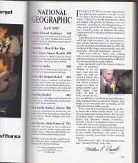 National Geographic  - April 1985.  The Alps. Austria. NR-1. India. Moguls. Kabul. new Delhi. Isle Royale. Cable TV