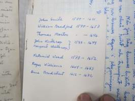 Gunnel Lehtinen-Cleven (&amp; Fredric Cleve) vastaanottamia kirjeitä, papereita - lippusia ja lappusia, isohko erä sukuhistoriaa pitkähköltä ajanjaksolta