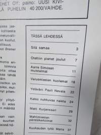 Vip 1971 nr 12, sis. mm. seur. artikkelit / kuvat / mainokset; Otettiin pienet joulut, Aarre Simosen muistelmat 1, Varusmiesten kuolemat lisääntyvät, Elämä