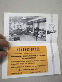 Kompass-Baren vid Ålandsplan i Mariehamn -broschyr / esite, baari / kahvila Maarianhaminassa
