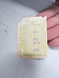 Matkalippu / Resebiljett -matkalippu 1930-luvulta, tunnistamaton