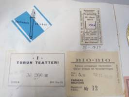 Koulutytön / nuoren neidin leikevihko / &quot;päiväkirja&quot;, johon liimattu pääsylippuja ym, paljon Talvisodan ajan asiaa, tekijä mahdollisesti kotoisin Mellilästä?