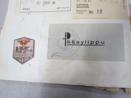 Koulutytön / nuoren neidin leikevihko / &quot;päiväkirja&quot;, johon liimattu pääsylippuja ym, paljon Talvisodan ajan asiaa, tekijä mahdollisesti kotoisin Mellilästä?