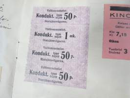 Koulutytön / nuoren neidin leikevihko / &quot;päiväkirja&quot;, johon liimattu pääsylippuja ym, paljon Talvisodan ajan asiaa, tekijä mahdollisesti kotoisin Mellilästä?