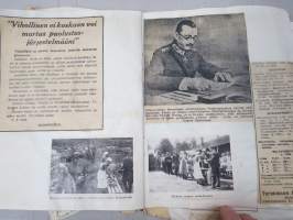 Koulutytön / nuoren neidin leikevihko / &quot;päiväkirja&quot;, johon liimattu pääsylippuja ym, paljon Talvisodan ajan asiaa, tekijä mahdollisesti kotoisin Mellilästä?