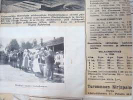 Koulutytön / nuoren neidin leikevihko / &quot;päiväkirja&quot;, johon liimattu pääsylippuja ym, paljon Talvisodan ajan asiaa, tekijä mahdollisesti kotoisin Mellilästä?