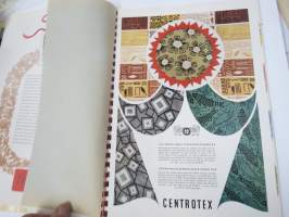 Centrotex - Tsekkoslovakialaisen tekstiiliteollisuuden kangaskuosien esittelykirja v. 1956
