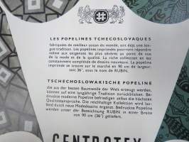 Centrotex - Tsekkoslovakialaisen tekstiiliteollisuuden kangaskuosien esittelykirja v. 1956