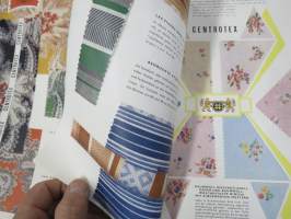 Centrotex - Tsekkoslovakialaisen tekstiiliteollisuuden kangaskuosien esittelykirja v. 1956