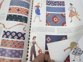 Centrotex - Tsekkoslovakialaisen tekstiiliteollisuuden kangaskuosien esittelykirja v. 1956