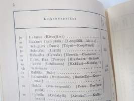 Aakkosellinen luettelo Rautatieliikennepaikoista 1942 sekä nimi- ja muista lyhennyksistä, valtionrautateiden jaosta y.m. -erinomainen apu esim. vanhojen...