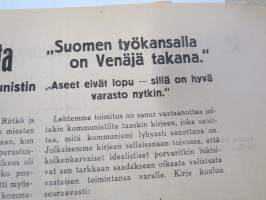 Aktivisti 1930 nr 14 - Lapuanliikkeen äänenkannattaja, Lapuan kokouksen julkilausuma, 11. vuotta kaltereita maksoi 2 kommunistin ulosheittäminen, Uhkaus Kosolalle ym