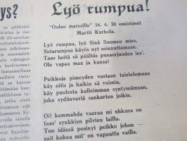 Aktivisti 1930 nr 13 - Lapuanliikkeen äänenkannattaja, Paavo Markkula vapaaksi Forssassa, On korpi noussut, Karjalan aktivisti opettaja J.A. Salo, Herää Suomi