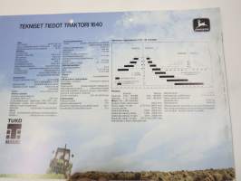 John Deere 1640 traktori -myyntiesite / sales brochure