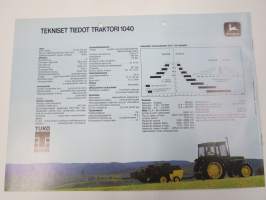 John Deere 1040 traktori -myyntiesite / sales brochure