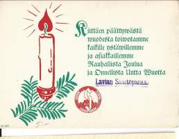 Lavian Säästöpankki   - joulukortti  uudenvuodenkortti mainoskortti