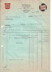 Berner Oy Helsinki 1957  - firmalomake