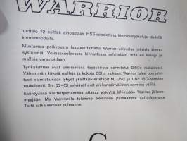 Warrior kierteytystyökalut - HSS-seostetut kierretystyökalut täydellä kierremuodolla -tuoteluettelo