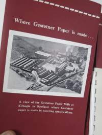 Gestetner New High Brightness Papers and Boards -monistuskonekäyttöön tarkoitettujen papereiden esitekansio