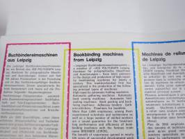 VEB Polygraph Buchbindereimaschinen / Bookbinding machines / Machines de reliure - DDR-valmisteiset kirjansidontakoneet -tuoteluettelo