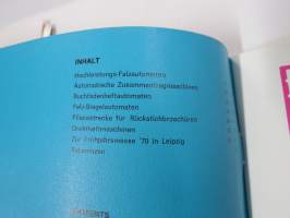 VEB Polygraph Buchbindereimaschinen / Bookbinding machines / Machines de reliure - DDR-valmisteiset kirjansidontakoneet -tuoteluettelo