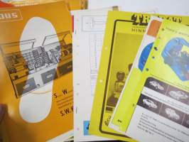 Lukko- ja lukitusalan tuoteluetteloita, tehtaiden ja maahantuojien kirjeitä yms. erä kansioissa, mm. Abloy, Boda, Börkey