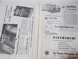 Vaasan nopeuskilpa - Vasa hastighetstävlingar 28.5.1961 -käsiohjelma