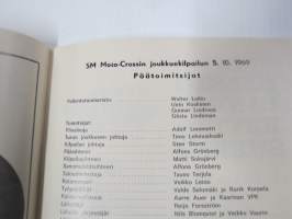 SM Moto-Cross joukkuekilpailu Artukaisissa 5.10.1969 -käsiohjelma