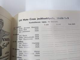 SM Moto-Cross joukkuekilpailu Artukaisissa 5.10.1969 -käsiohjelma