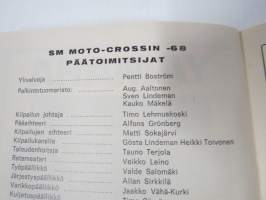 SM Moto-Cross joukkuekilpailu Artukaisissa 25.8.1968 -käsiohjelma