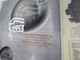 Übersee-Post - Deutschen Industriemesse Hannover 1952 -luettelojulkaisu -paljon kuluttajatuotteita mm. leluja, radioita, koriste-esineitä ym. hyvin kuvitettu