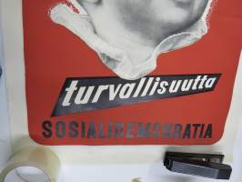 Koteja, työtä, turvallisuutta - Sosialidemokratia 1950 -vaalijuliste