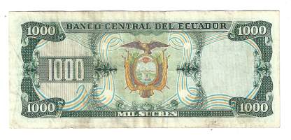 Ecuador   1000 Sucres  1986 seteli