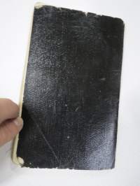 Lauluja - 1928, perinteinen musta vahakantinen vihko, johon kirjoitettu laulujen sanoja