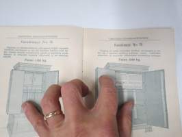 Tampereen kassakaappitehdas - Kaarlo Granath - Hintaluettelo kassakapeista 1909