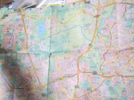 Helsinki - Helsingfors 1987 opaskartta + erillinen hakemisto / guidekarta / tourist map / plan de villa / stadtplan / plan goroda 1:20 000