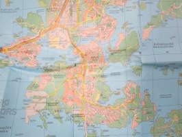 Helsinki - Helsingfors 1987 opaskartta + erillinen hakemisto / guidekarta / tourist map / plan de villa / stadtplan / plan goroda 1:20 000