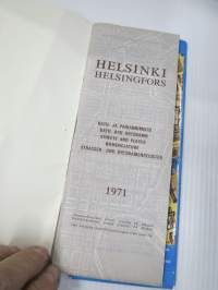 Helsinki - Helsingfors 1971 opaskartta + erillinen hakemisto / guidekarta / tourist map / plan de villa / stadtplan