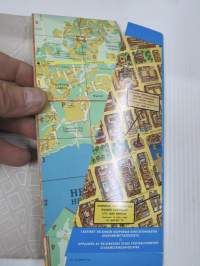 Helsinki - Helsingfors 1971 opaskartta + erillinen hakemisto / guidekarta / tourist map / plan de villa / stadtplan
